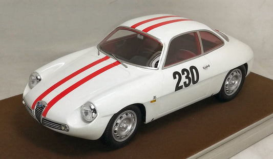 MODELLINO IN SCALA COMPATIBILE CON ALFA ROMEO GIULIETTA SZ N.230 FRIBURGO-SCHAUINSLAND 1962 FISCHBABER 1:18 TECNOMODEL TMD1842E