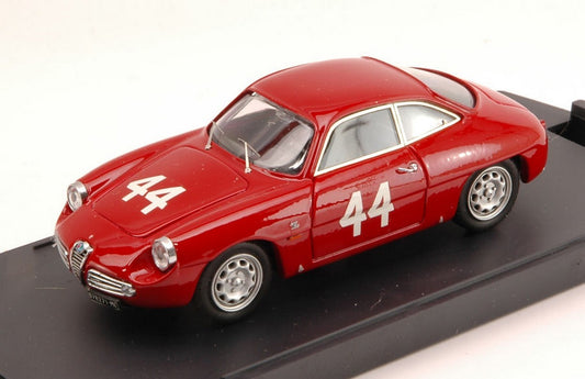 SCALE MODEL COMPATIBLE WITH ALFA ROMEO GIULIETTA SZ N.44 RETIRED TARGA FLORIO 1960 KIM PEDRETTI 1:43 BANG BG7217