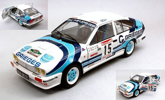 MODELLINO IN SCALA COMPATIBILE CON ALFA ROMEO GTV6 N.15 RALLY DES GARRIGUES 1986 C.RIGOLLET-M.BATHELOT 1:18 SOLIDO SL1802305