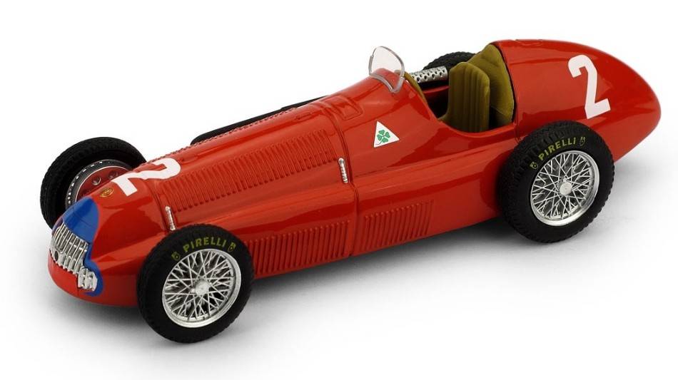 MODELLINO IN SCALA COMPATIBILE CON ALFA ROMEO NINO FARINA 1950 N.2 WINNER G.BRITAIN GP 1:43 BRUMM BM0036B