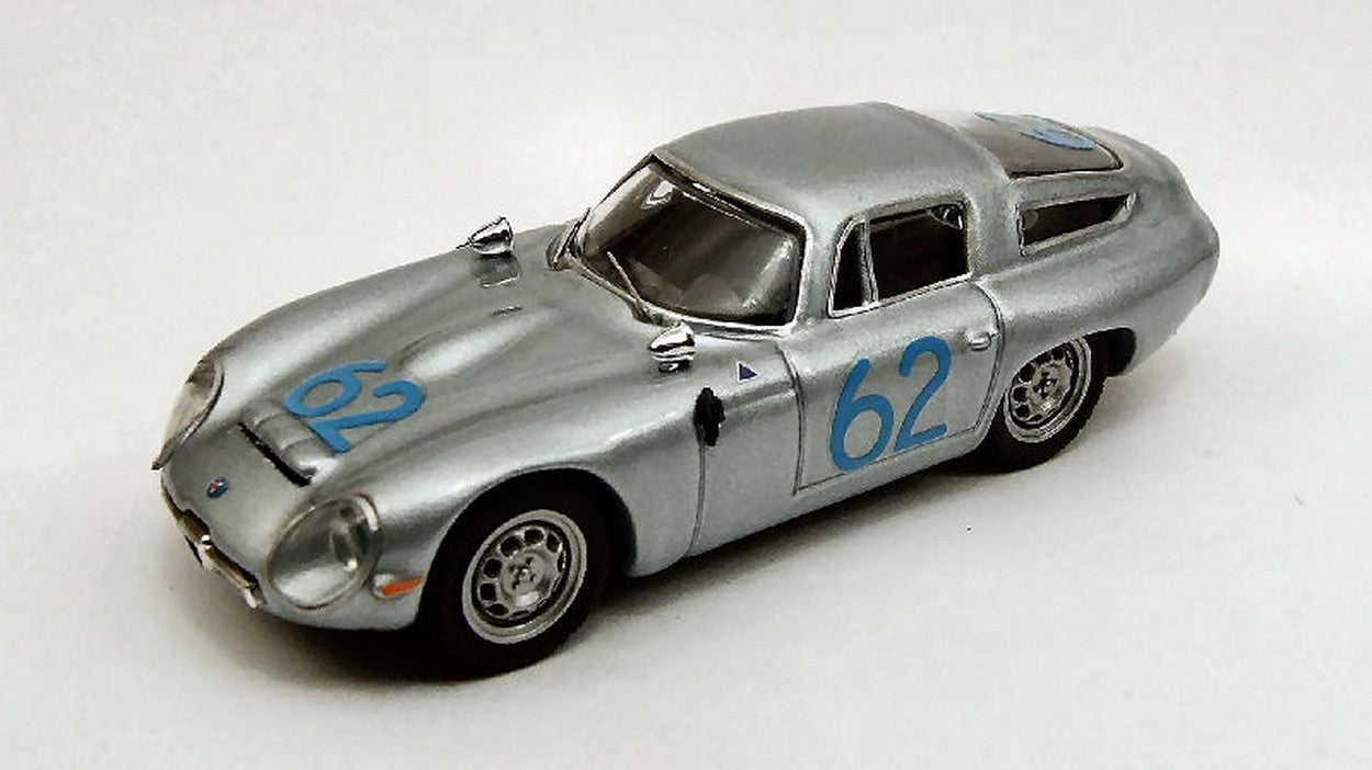 MODELLINO IN SCALA COMPATIBILE CON ALFA ROMEO TZ 1 N.62 17th TARGA FLORIO 1964 A.NICODEMI-F.LESSONA 1:43 BEST MODEL BT9400