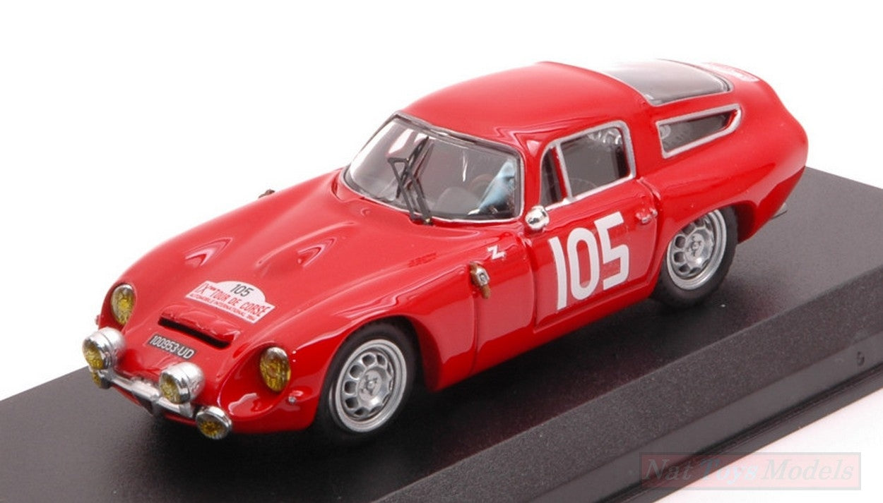 MODELLINO IN SCALA COMPATIBILE CON ALFA ROMEO TZ1 N.105 2nd TOUR DE CORSE 1964 ROLLAND-AUGIAS 1:43 BEST MODEL BT9769