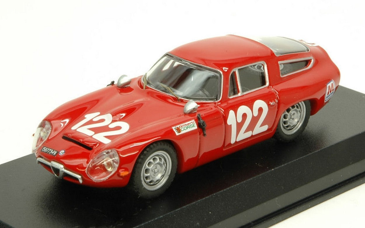 SCALE MODEL COMPATIBLE WITH ALFA ROMEO TZ1 N.122 28th TARGA FLORIO 1966 LO PICCOLO-SUTERA 1:43 BEST MODEL BT9649