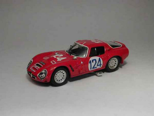 MODELLINO IN SCALA COMPATIBILE CON ALFA ROMEO TZ2 N.124 DNF TARGA FLORIO 1966 SHANGRI-LA-FEDERICO 1:43 BEST MODEL BT9239