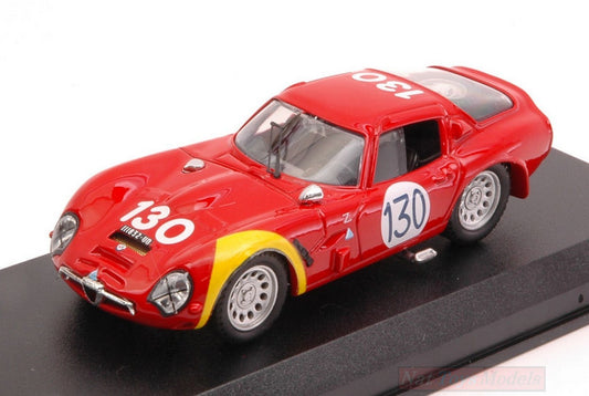 SCALE MODEL COMPATIBLE WITH ALFA ROMEO TZ2 N.130 10th TARGA FLORIO 1966 R.BUSSINELLO-L.BIANCHI 1:43 BEST MODEL BT9104