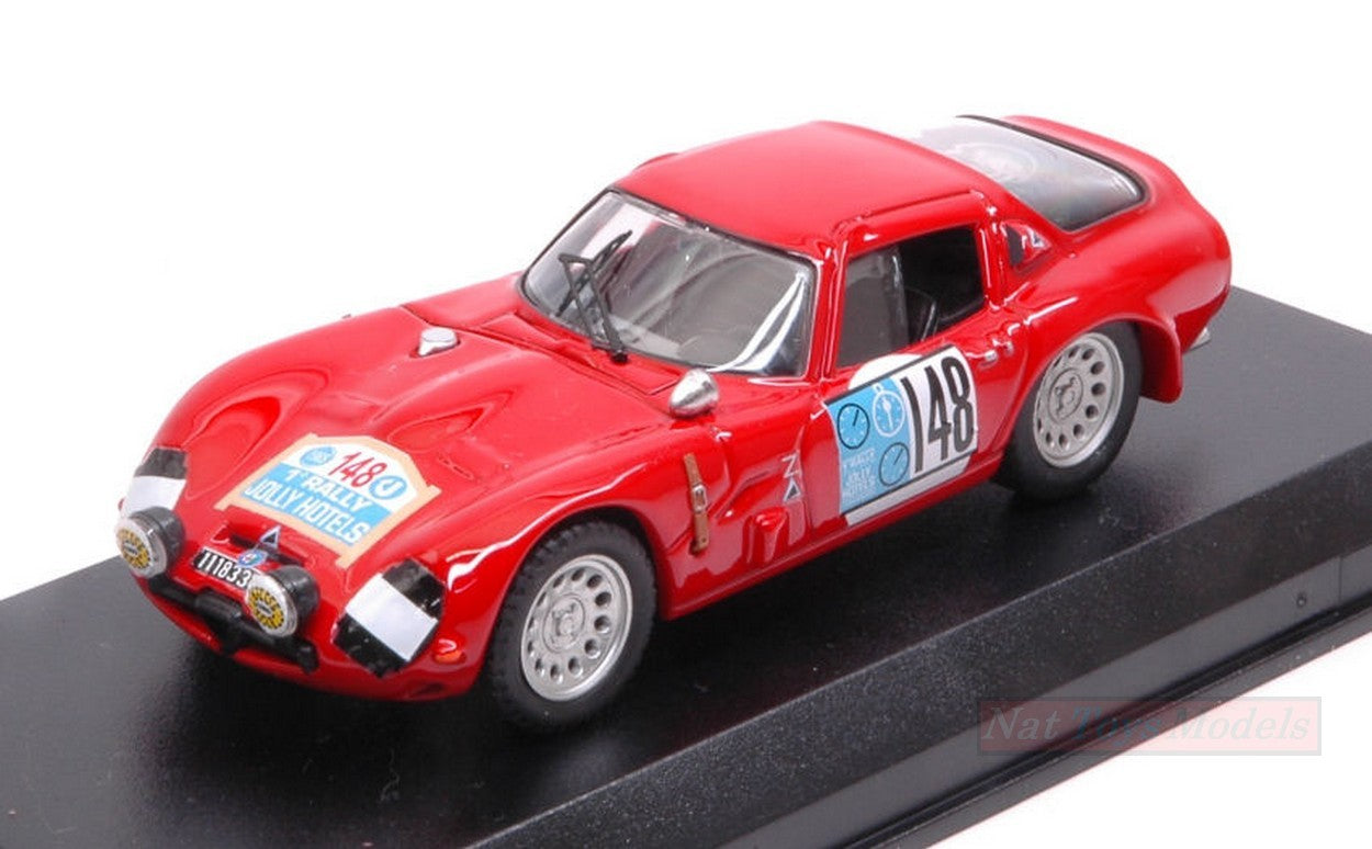 MODELLINO IN SCALA COMPATIBILE CON ALFA ROMEO TZ2 N.148 2nd RALLY JOLLY HOTEL 1965 A.DE ADAMICH-F.LINI 1:43 BEST MODEL BT9705