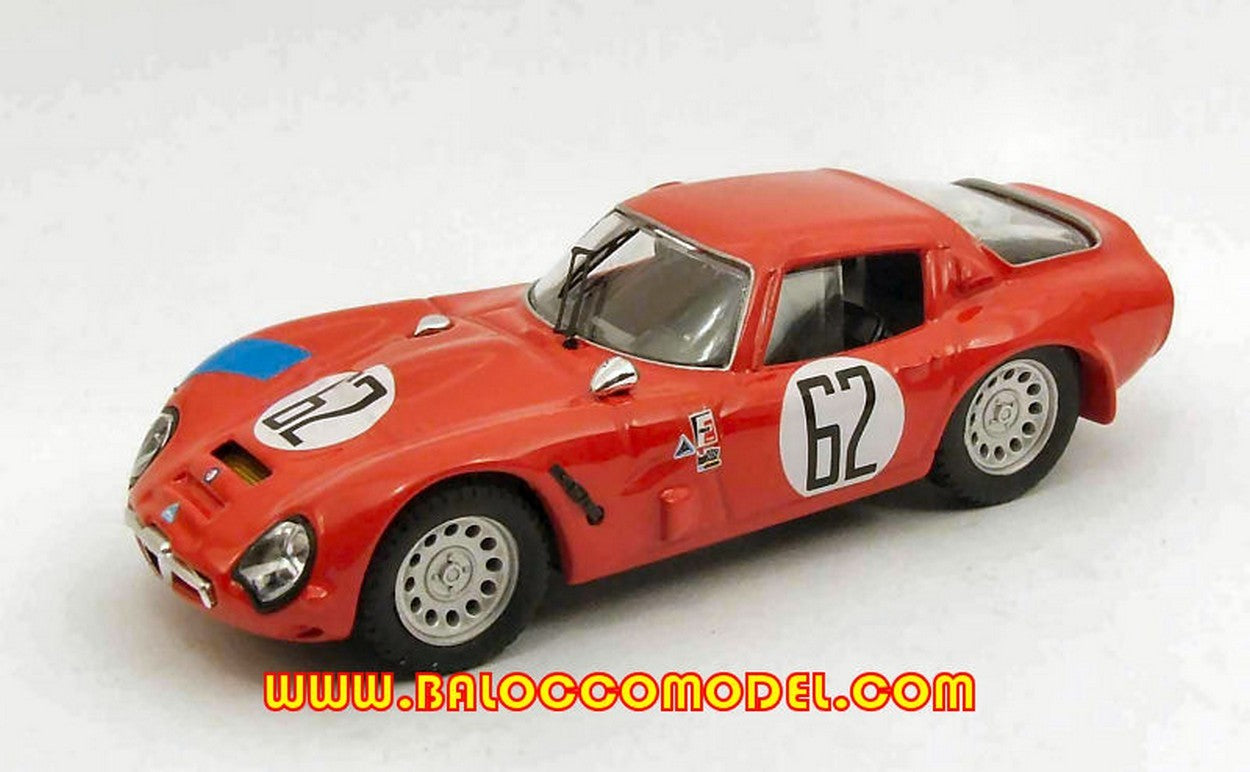 MODELLINO IN SCALA COMPATIBILE CON ALFA ROMEO TZ2 N.62 RETIRED 12 H SEBRING 1966 BIANCHI-CONSTEN 1:43 BEST MODEL BT9451