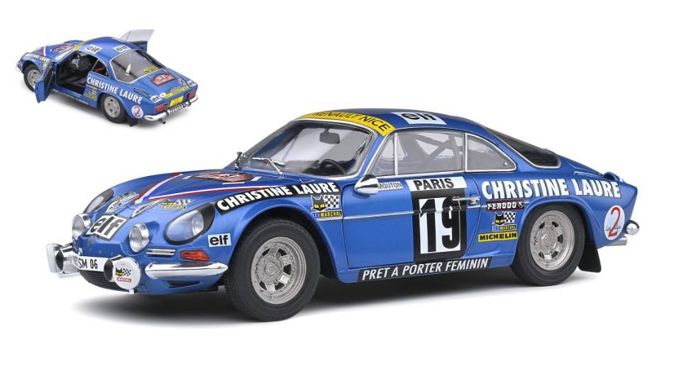 SCALE MODEL COMPATIBLE WITH ALPINE A110 1600S N.19 RALLY MONTE CARLO 1976 MOUTON 1:18 SOLID SL1804204