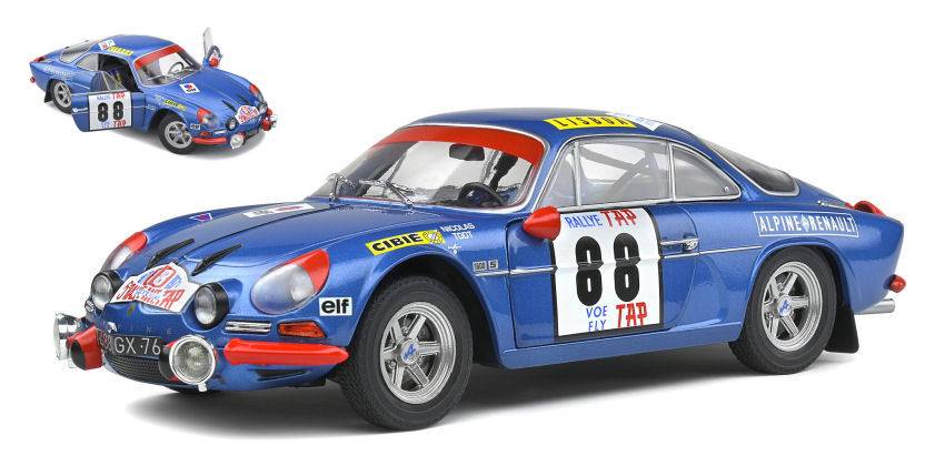 SCALE MODEL COMPATIBLE WITH ALPINE A110 1600S N.88 RALLY PORTUGAL 1969 JPNICOLAS-J.TODT 1:18 SOLID SL1804202