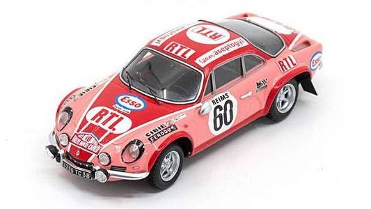 SCALE MODEL COMPATIBLE WITH ALPINE A110 1800 N.60 RALLY MONTE CARLO 1972 P.MOSS-CARLSSON-E.CRELLIN SPARK MODEL S6109