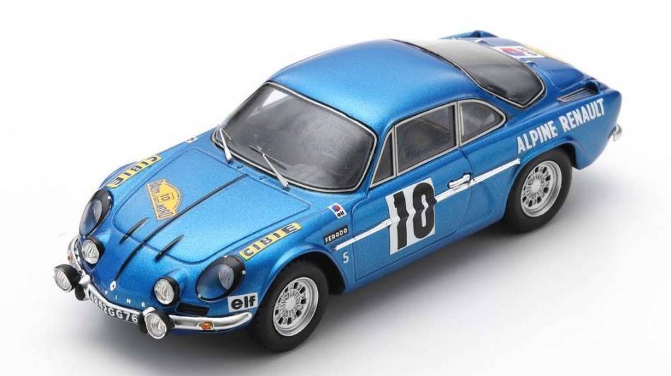 MODELLINO IN SCALA COMPATIBILE CON ALPINE A110 N.10 WINNER RALLYE DES ROUTES DU NORD 1969 J.VINATIER-M.CALL SPARK MODEL SF231