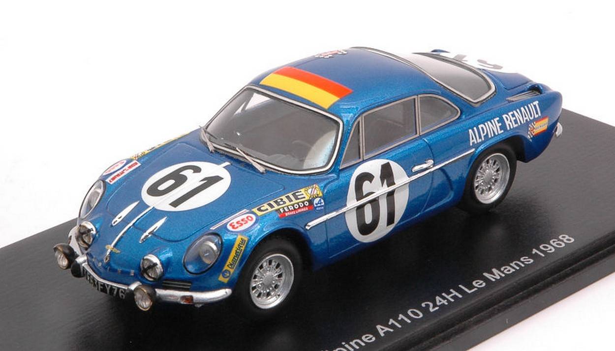 MODELLINO IN SCALA COMPATIBILE CON ALPINE A110 N.61 LM 1968 M.NUSBAUMER-J.BOURDON 1:43 SPARK MODEL S6102