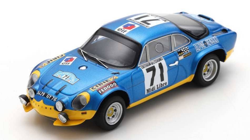 MODELLINO IN SCALA COMPATIBILE CON ALPINE A110 N.71 WINNER CRIT.DE CEVENNES 1971 B.DARNICHE-A.MAHE 1:43 SPARK MODEL SF135