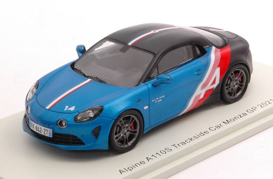 MODELLINO IN SCALA COMPATIBILE CON ALPINE A110 TRACKSIDE N.14 MONZA GP 2021 FERNANDO ALONSO 1:43 SPARK MODEL S6591