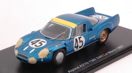 MODELLINO IN SCALA COMPATIBILE CON ALPINE A210 N.45 13th LM 1967 J.VINATIER-M.BIANCHI 1:43 SPARK MODEL S5686