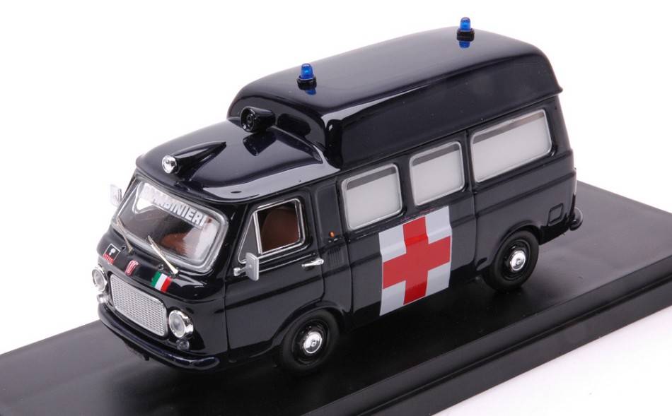 MODELLINO IN SCALA COMPATIBILE CON AMBULANZA CARABINIERI 1970 TETTO ALTO 1:43 RIO RI4698