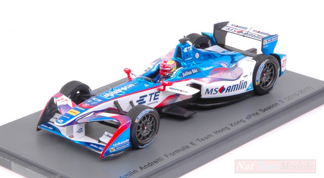 SCALE MODEL COMPATIBLE WITH AMLIN ANDRETTI R.FRIJNS 2016 N.27 Rd1 HONG KONG FORMULA "E" 1:43 SPARK MODEL S5908