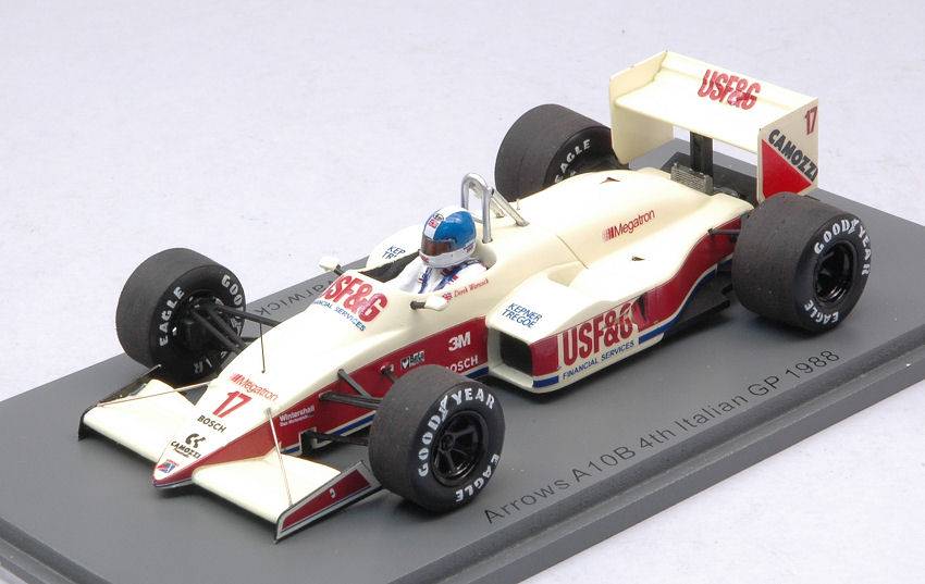 MODELLINO IN SCALA COMPATIBILE CON ARROWS A10B DEREK WARWICK 1988 4th ITALIAN GP 1:43 SPARK MODEL S3911