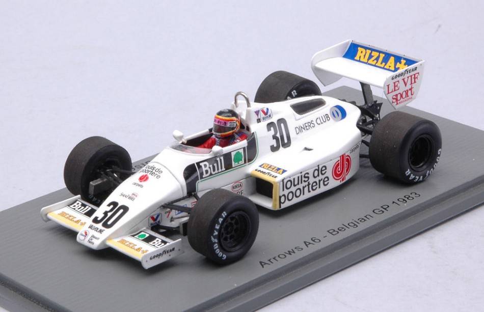 SCALE MODEL COMPATIBLE WITH ARROWS A6 THIERRY BOUTSEN 1983 N.30 BELGIAN GP 1:43 SPARK MODEL S5786