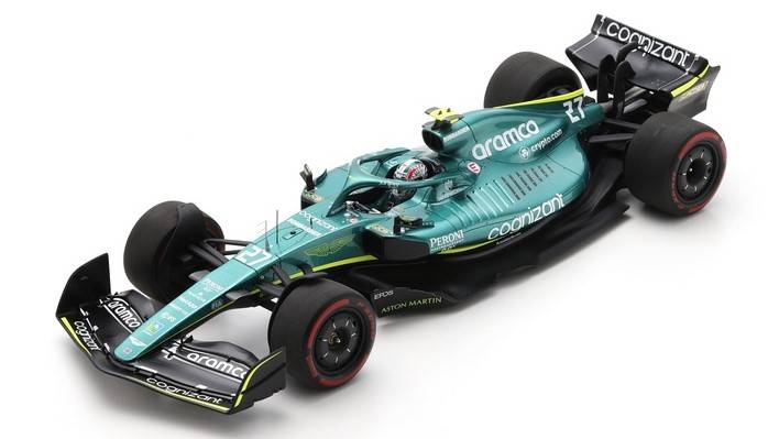 MODÈLE RÉDUIT COMPATIBLE AVEC ASTON MARTIN AMR22 NICO HULKENBERG 2022 N.27 BAHREÏN GP 1:18 SPARK MODEL 18S761