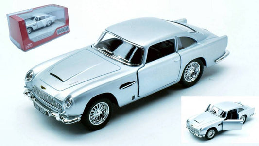 SCALE MODEL COMPATIBLE WITH ASTON MARTIN DB5 SILVER 12 cm KINSMART BOX KT5406WS