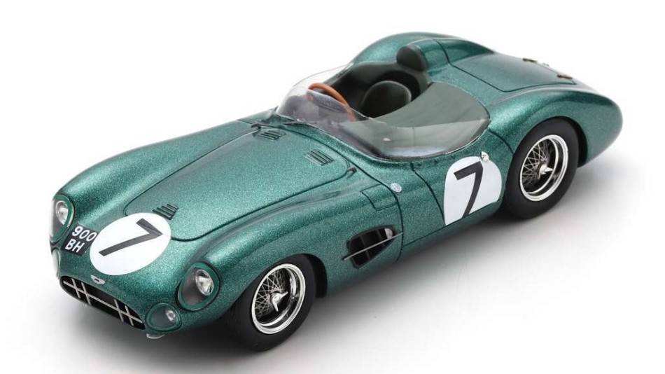 MODELLINO IN SCALA COMPATIBILE CON ASTON MARTIN DBR1 N.7 LM 1959 G.WHITEHEAD-B.NAYLOR 1:43 SPARK MODEL S2447