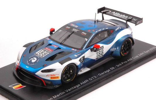 MODELLINO IN SCALA COMPATIBILE CON ASTON MARTIN VANTAGE GT3 N.188 PRO-AM 24 H SPA 2020 WEST-ADAM-MARTIN 1:43 SPARK MODEL SB384