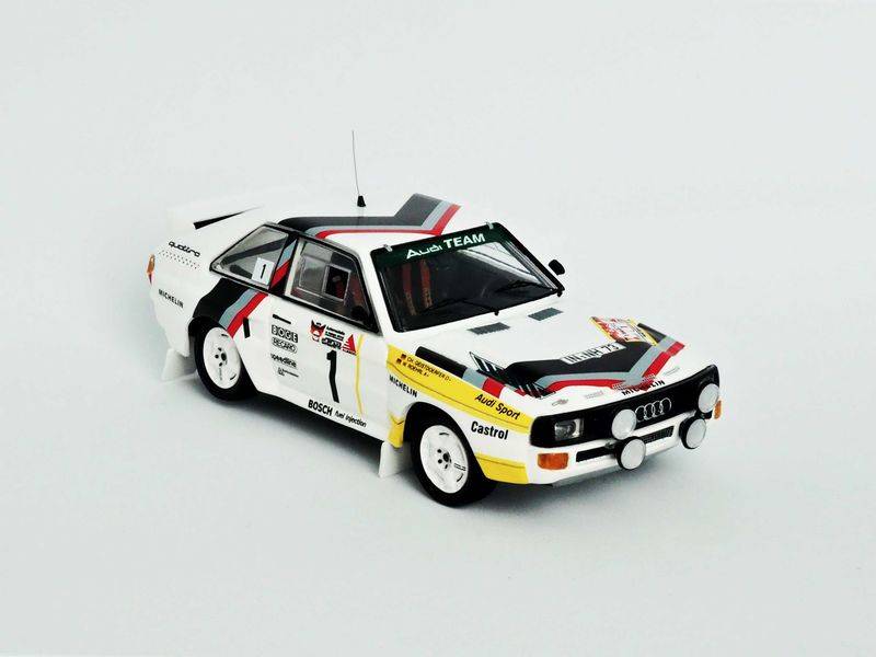 SCALE MODEL COMPATIBLE WITH AUDI QUATTRO N.1 1st 3 STADTE RALLY 1984 ROHRL-/GEIST.SATURDAY VERS.1:43 TROFEU TFRRDE30