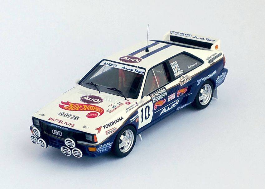 MODELE REDUIT COMPATIBLE AVEC AUDI QUATTRO N.10 NATIONAL BREAKDOWN RALLY 1987 BOSCH-HODGSON 1:43 TROFEU TFRRUK18