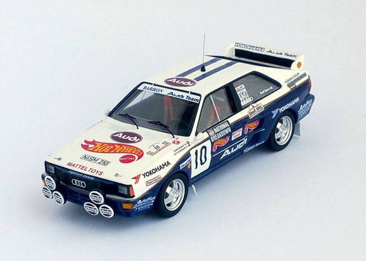 MODELLINO IN SCALA COMPATIBILE CON AUDI QUATTRO N.10 NATIONAL BREAKDOWN RALLY 1987 BOSCH-HODGSON 1:43 TROFEU TFRRUK18