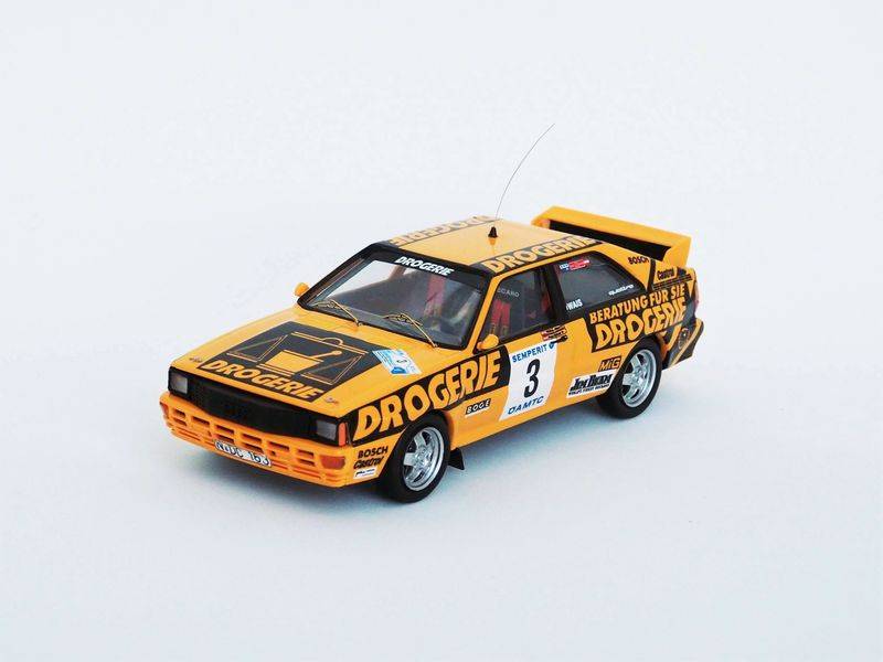 MODELE REDUIT COMPATIBLE AVEC AUDI QUATTRO N.3 RALLYE INT.SEMPERIT 1983 WIEDNER-ZEHETNER 1:43 TROFEU TFRRAT04