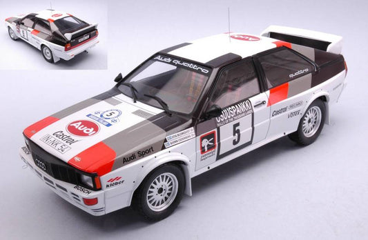 SCALE MODEL COMPATIBLE WITH AUDI QUATTRO N.5 1000 LAKES RALLY 1982
 BLOMQVIST/CEDERBERG 1:18
 IXO MODEL 18RMC094B.20