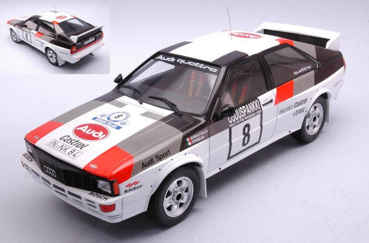 SCALE MODEL COMPATIBLE WITH AUDI QUATTRO N.8 1000 LAKES RALLY 1982
 MOUTON/PONS 1:18
 IXO MODEL 18RMC094C.20