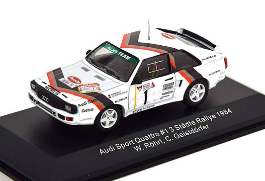 SCALE MODEL COMPATIBLE WITH AUDI QUATTRO SPORT N.1 STADTE RALLY 1984 ROHRL-GEISTDORFER 1:43 CMR MODEL REPLICARS WRC025