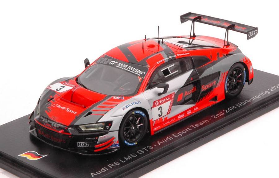 SCALE MODEL COMPATIBLE WITH AUDI R8 GT3 N.3 2nd 24 H NURBURGRING 2020 BORTOLOTTI-HAASE-WINKELHOCK 1:43 SPARK MODEL SG681