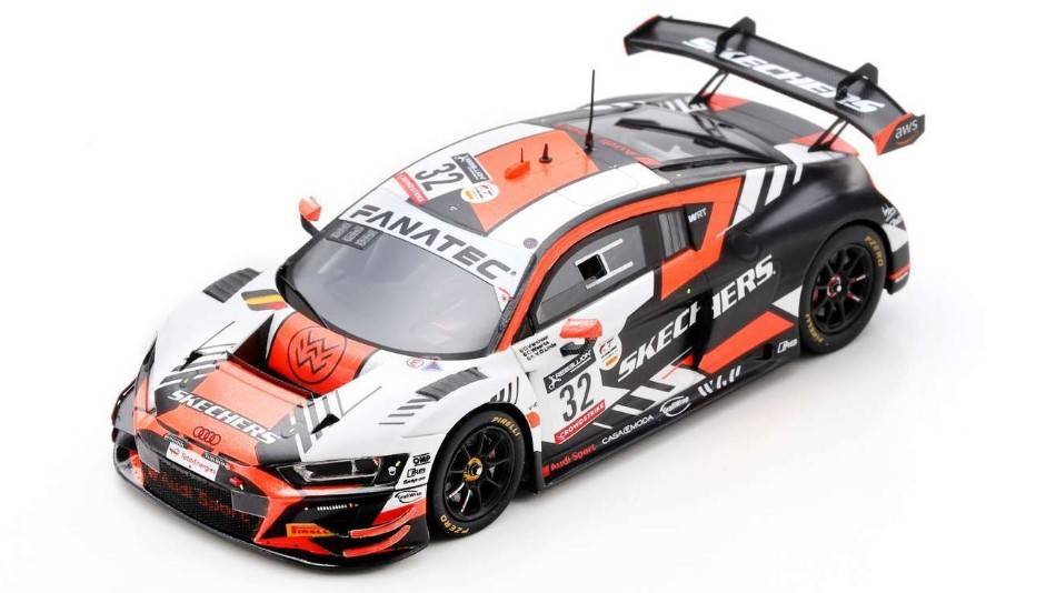 MODELLINO IN SCALA COMPATIBILE CON AUDI R8 GT3 N.32 24 H SPA 2022 VANTHOOR-VAN DER LINDE-WEERTS 1:43 SPARK MODEL SB527