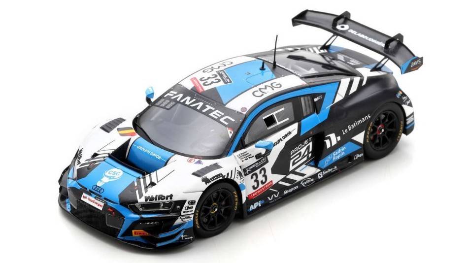 MODELLINO IN SCALA COMPATIBILE CON AUDI R8 GT3 N.33 CLASS 24 H SPA 2022 ROBIN-TOMITA-DE PAUW-ROBIN 1:43 SPARK MODEL SB515