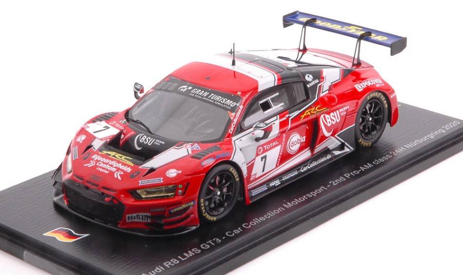 MODELLINO IN SCALA COMPATIBILE CON AUDI R8 GT3 N.7 2nd PRO-AM NURBURGRING 2020 DONTJE-ORTMANN-NIEDER. 1:43 SPARK MODEL SG695