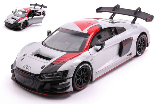 MODELLINO IN SCALA COMPATIBILE CON AUDI R8 LMS GT3 SILVER/RED 1:24 MOTORMAX MTM73788