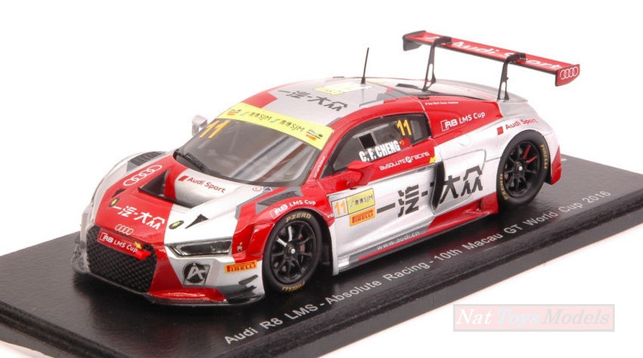 SCALE MODEL COMPATIBLE WITH AUDI R8 LMS N.11 10th MACAU GT WORLD CUP 2016 CHENG CONGFU 1:43 SPARK MODEL SA115