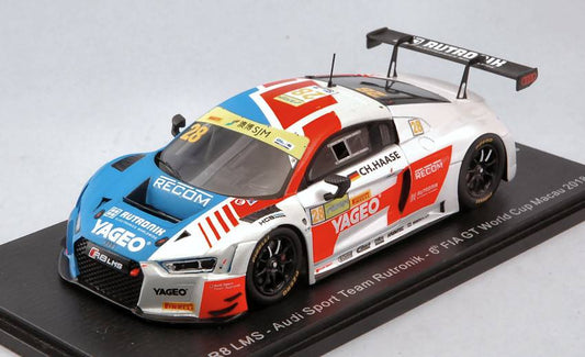 SCALE MODEL COMPATIBLE WITH AUDI R8 LMS N.28 FIA GT WORLD CUP MACAU 2018 C.HAASE 1:43 SPARK MODEL SA166