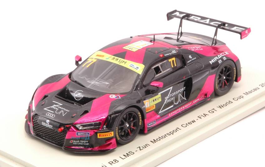 SCALE MODEL COMPATIBLE WITH AUDI R8 LMS N.77 FIA GT WORLD CUP MACAU 2018 A.FONG 1:43 SPARK MODEL SA171