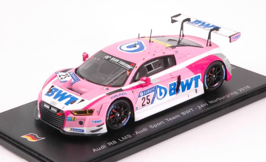 MODELLINO IN SCALA COMPATIBILE CON AUDI R8 N.25 24 H NURBURGRING 2018 MUCKE-JONS-FASSLER-KAFFER 1:43 SPARK MODEL SG410