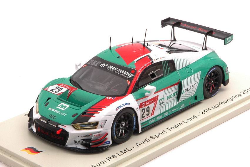 SCALE MODEL COMPATIBLE WITH AUDI R8 N.29 24 H NURBURGR.2019 MIES-RAST-LINDE-HAASE 1:43 SPARK MODEL SG546