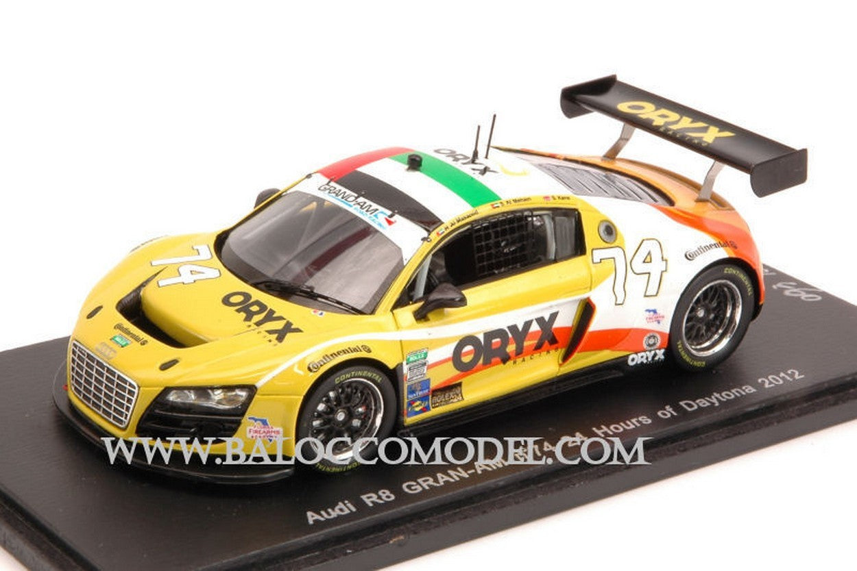 MODELE REDUIT COMPATIBLE AVEC AUDI R8 N.74 24H DAYTONA 2012 MASAOOD-MEHAIRI-KANE 1:43 SPARK MODEL SUS003