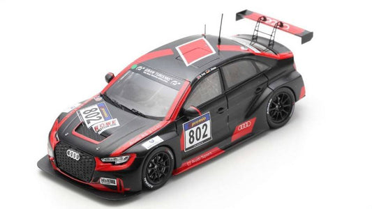 MODELLINO IN SCALA COMPATIBILE CON AUDI RS 3 LMS N.802 NURBURGRING ENDURANCE 2016 FREY-HAASE 1:43 SPARK MODEL SG571