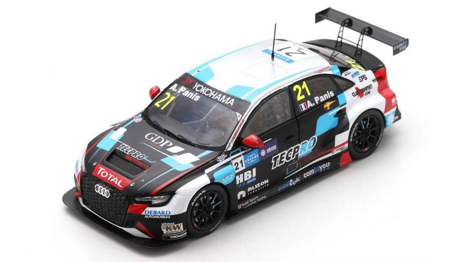 MODELLINO IN SCALA COMPATIBILE CON AUDI RS 3 N.21 9th RACE 2 WTCR MACAU GUIA RACE 2018 AURELIEN PANIS 1:43 SPARK MODEL SA204