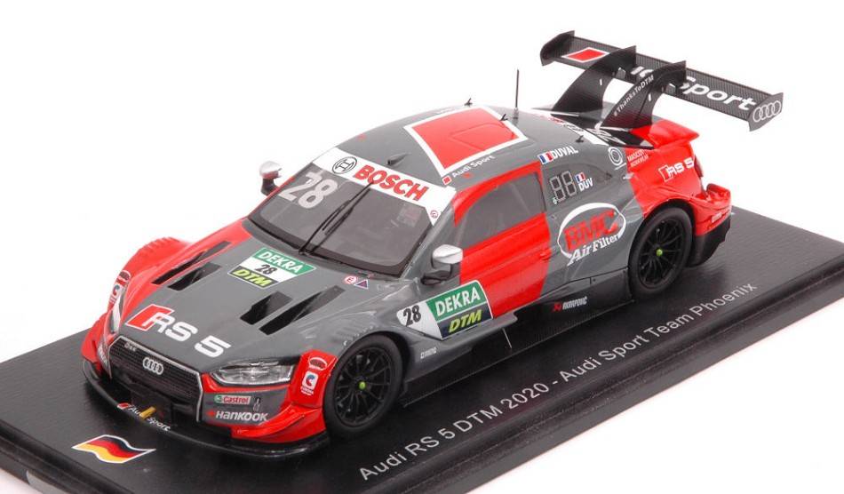 MODELE REDUIT COMPATIBLE AVEC AUDI RS 5 N.28 DTM CHAMPION 2020 LOIC DUVAL 1:43 SPARK MODEL SG653