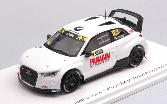 MODELLINO IN SCALA COMPATIBILE CON AUDI SPORT S1 WRX N.123 ARAB EMIRATES 2019 KRISZTIAN SZABO 1:43 SPARK MODEL S7825