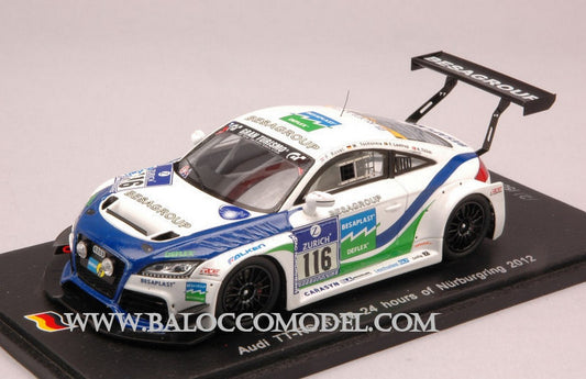 SCALE MODEL COMPATIBLE WITH AUDI TT-RS N.116 24H NURBURGRING 2012 KOVAC-TSCHORNIA-LESTRUP-THIIM 1:43 SPARK MODEL SG066